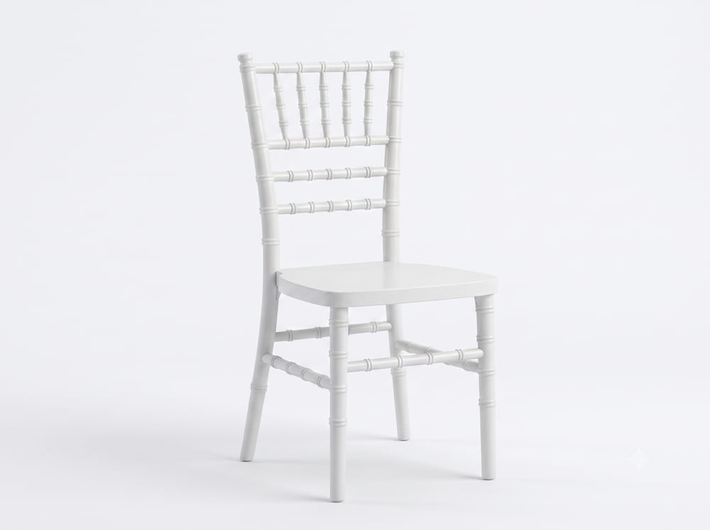 Silla niño Chiavari blanca para alquiler en eventos