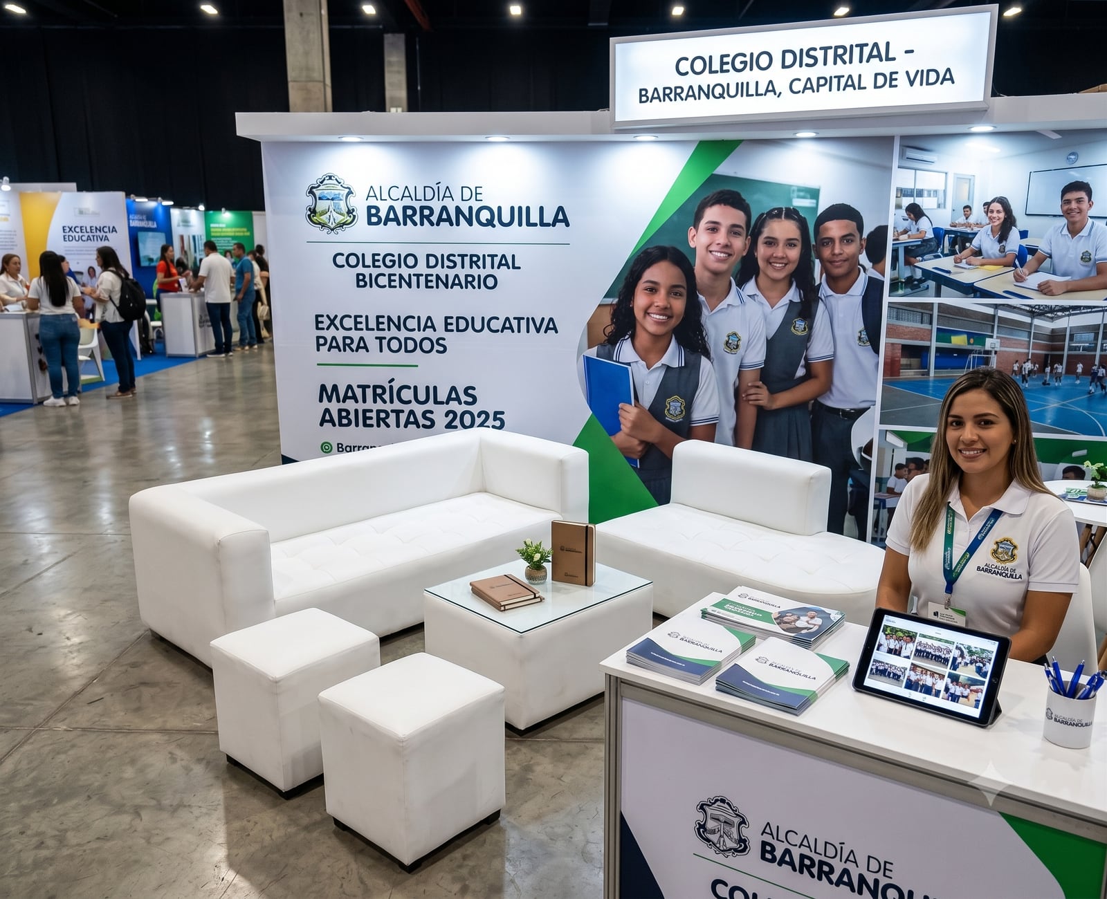 Alquiler de salas lounge de muebles blancos en Barranquilla